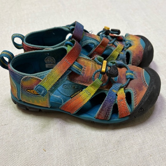 Keen Girls 13 Newport H2 Blue Rainbow Kids Sandals Water Shoes Outdoor Hiking - Picture 4 of 7